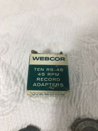 Vintage Box 8 Webcor Chicago Metal 45 RPM Record Insert Adapters RS - 46 2