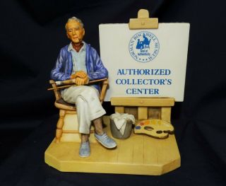 Vtg 1981 " Norman Rockwell Museum Counter Display " Artist Himself W/easel Sign