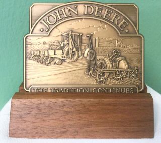 John Deere Tractor 1997 Calendar Medallion Brass