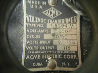 VINTAGE ACME Electric Corp.  T.  V.  Variable Voltage Adjuster for Better Television 3