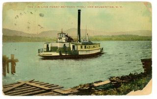Tivoli Ny - Hudson River Ferry Airline Leaving Dock To Saugerties - Postcard