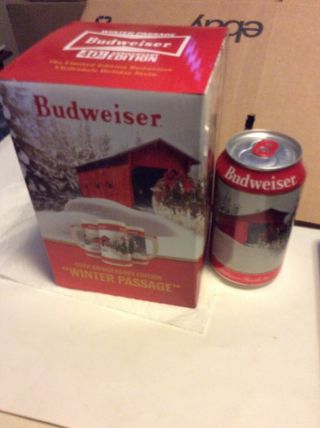 2019 Budweiser Holiday Stein Beer Mug Christmas Winter Passage With Matching Can