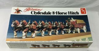 Budweiser Clydesdale 8 - Horse Hitch Model Kit Amt 7702 Clydesdales Beer Wagon