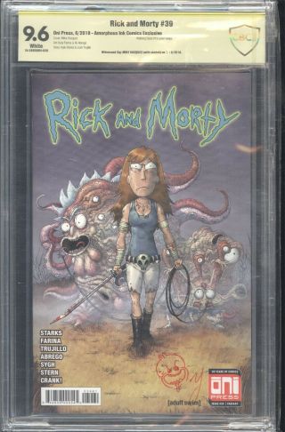 Rick And Morty 39 Vasquez Variant Cbcs 9.  6 Signed By Mike Vasquez Twd Homage