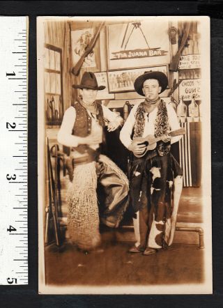 Men Dressed As Cowboys.  1924 Real Photo Postcard.  588