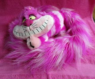 Disney Parks Alice In Wonderland Cheshire Cat Boa Scarf Long Tail Pink Plush