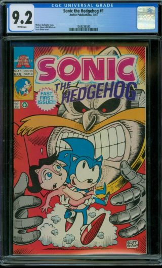 Sonic The Hedgehog 1 Cgc 9.  2 - White Pages
