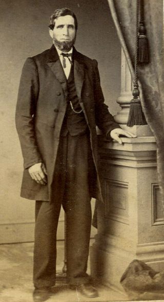 Civil War Era Antique Cdv Photo Man With Beard Fashion Wm Stroud Norristown Pa