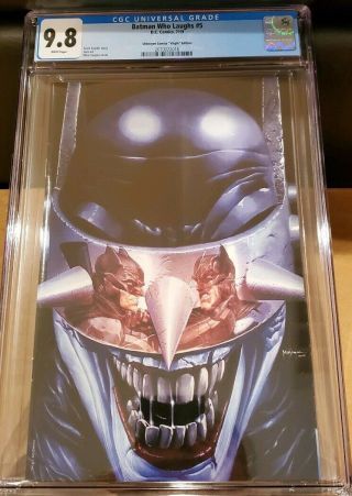 Batman Who Laughs 5 Unknown Comics Virgin Cgc 9.  8 Reflection,  Only 12 On Cgc
