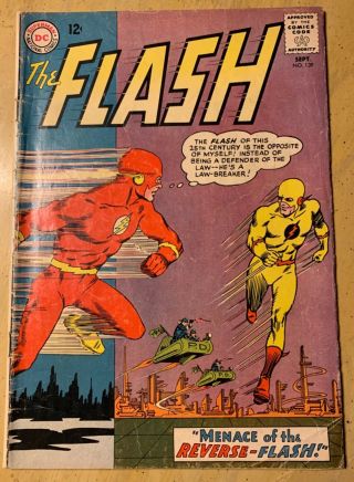 Dc Comics The Flash 139 F/g Sept.  1963 First Appearance Of Reverse Flash