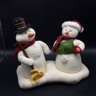 Hallmark Jingle Pals Mr & Mrs Snowman Carolers Animated Musical Plush 2003 Sings