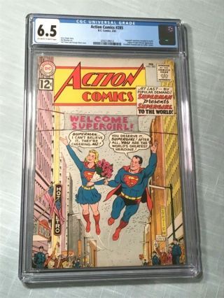 Action Comics 285 Cgc 6.  5 Dc 1962 Supergirl & Jfk Cameo