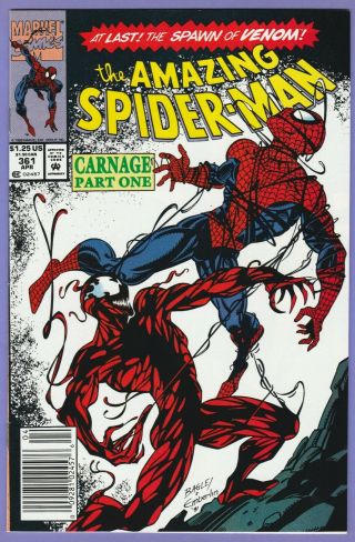 Spider - Man 361 Newsstand Upc Variant 1st Appearance Carnage 1st Printing