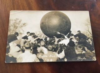 Rppc Photo Postcard Urbana Univ Of Illinois 1909 Push Ball Game