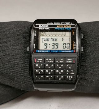 Rare Vintage 1990 Casio Dbx - 102 Data Bank Calculator Watch Made In Japan Mod 642