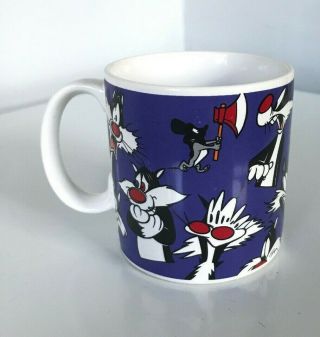 Vintage 1994 Sylvester Looney Tunes Ceramic Mug Warner Bros