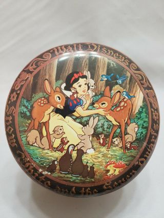 Vintage Disney Snow White & The Seven Dwarfs Candy Tin Made In England