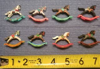 Hallmark Keepsake Miniature Ornament Rocking Horse - Bundle Of 8 - 1990 To 1997