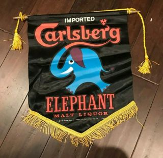 Carlsberg Elephant Malt Liquor Beer Carling National Banner Sign Baltimore Md