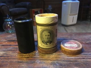 Vintage Edison Gold Cylinder Record 9586 Comic Song - Because,  I 