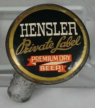 Old Hensler Private Label Beer Ball Style Tap Knob Hensler Brewing Co.  Newark Ny