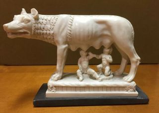Vintage A.  Santini Classic Figure Sculpture Animal Nursing Children Italy Rare 1