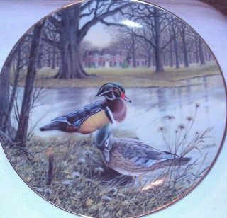 Decorative Plate 1987 The Wood Duck By Bart Jerner 3rd Issue Living With Nature