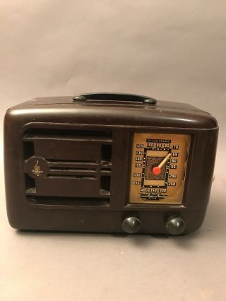 Vintage Emerson Model 336 Brown Vacuum Tube Table Radio 1940’s - Parts/repair