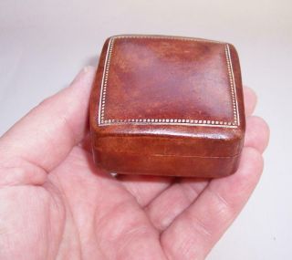 Antique/vintage Liberty Italian Leather Trinket Keepsake Box With Gold Gilt Work