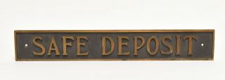 Vintage Bank Brass Safe Deposit Plaque Sign Home Decor