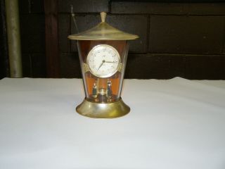 Staiger Rare Vintage 1950 German Carousel Clock With Actual Pendulum Inside Base