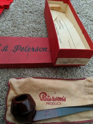 Vtg Peterson K Briar A Petersons Product Smoking Pipe Made In England 155