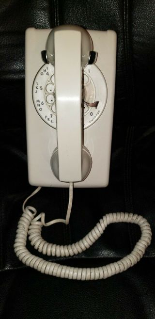 Vintage Western Electric White Wall Rotary Dial Telephone Not