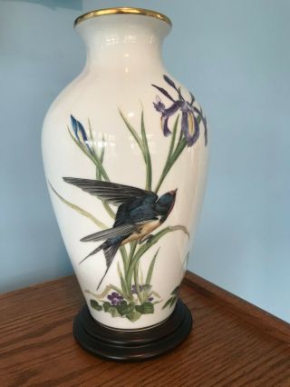 Franklin Porcelain The Meadowland Bird Vase Limited Edition 1980