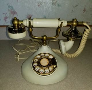 Radio Shack Rotary Dial Telephone Phone Model 43 - 326d French Style Off White