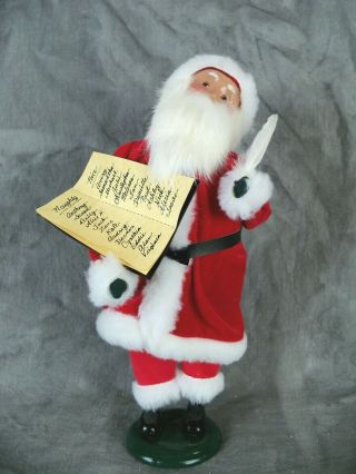 Byers Choice Retired 2001 Velvet Santa With Quill And Naughty And List