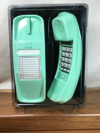 Nib Pastel Green Wall Phone Slim Line Phone Et2650 T/ps Vintage Old Stock