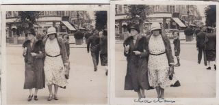 2 Old Vintage Walking Photos Glamour Women Children Clacton Fashion D61