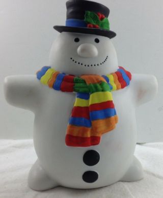 Dept 56 Snowman Music Box Frosty The Snowman Ceramic Christmas Figurine 8 "