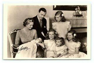 Vintage Postcard Rppc Royal Prince Gustaf Adolf And Family Sweden J5
