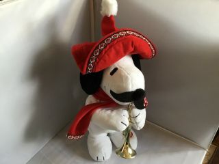 Snoopy Christmas Mexican Musical Trumpet Player " Feliz Navidad " & Dances