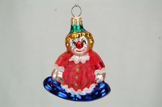 Christopher Radko Casey Clown Little Gems Christmas Ornament Red Blue