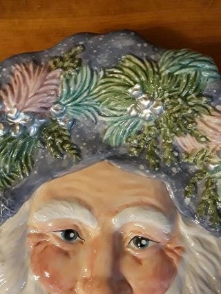 Fitz and Floyd CRYSTAL WINTER Santa Christmas Canape Serving Plate Dish 3