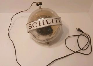 Hanging Schlitz Beer Spinning Globe Light,  Circa 1968