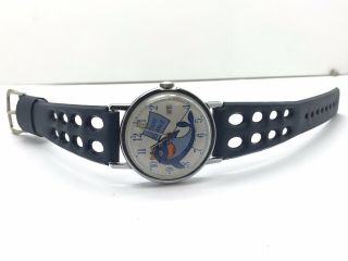 Vintage 1973 Charlie The Tuna Watch Star Kist Foods Wind Up Blue Tropical Band