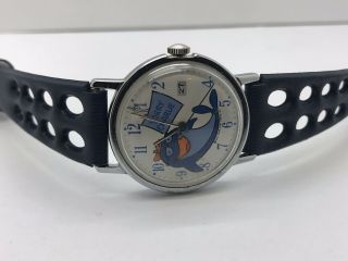 VINTAGE 1973 CHARLIE THE TUNA WATCH STAR KIST FOODS WIND UP BLUE TROPICAL BAND 3