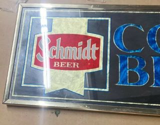 Vintage Schmidt’s Cold Beer Mirror - Perfect For Man Cave,  Home Bar. 3