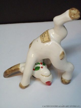 Vintage Fitz & Floyd Tumbling Christmas Reindeer Ceramic Figurine Japan Labels E