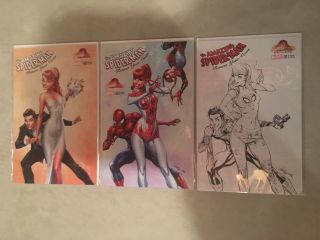 The Spider - Man Renew Your Vows 1 Nm J.  Scott Campbell Exclusive Set