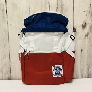 Rare Pabst Blue Ribbon Pbr Camping Backpack Red White Blue